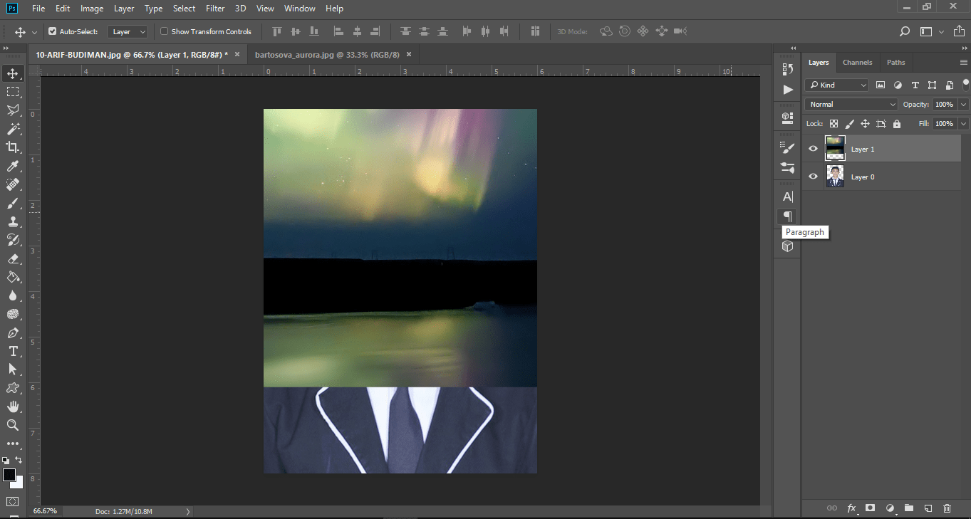 Gambar hasil drag foto lain pada foto utama